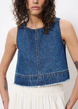 Load image into Gallery viewer, FRNCH Dafne denim cropped top Bleu Jean