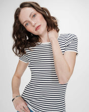 Load image into Gallery viewer, Grace & Mila Venredi ribbed stripe top Marine