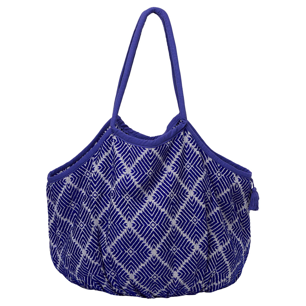 Somerville Large woven beach bag Electric Blue