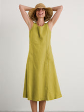 Load image into Gallery viewer, Seasalt Sleeveless grass wave linen dress Lime
