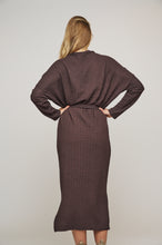 Load image into Gallery viewer, Rino & Pelle Tolga knitted crinkle relaxed dress Chocolate