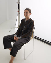 Load image into Gallery viewer, Yerse Graz boiled wool stripe jacket Chocolate Grey