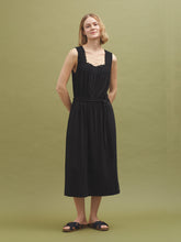 Load image into Gallery viewer, Nice Things Lace detail wide strap midi dress Black
