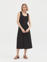 Load image into Gallery viewer, Nice Things Lace detail wide strap midi dress Black
