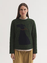 Load image into Gallery viewer, Nice Things 'Dog' wool sweater Heathered Khaki Green