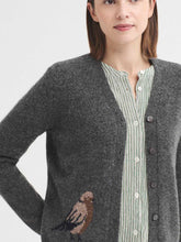 Load image into Gallery viewer, Nice Things Intarsia bird cardigan Mid Grey