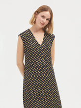 Load image into Gallery viewer, Nice Things Bees print bias cut midi dress Navy