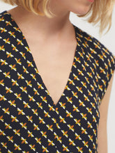 Load image into Gallery viewer, Nice Things Bees print bias cut midi dress Navy