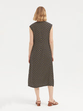 Load image into Gallery viewer, Nice Things Bees print bias cut midi dress Navy