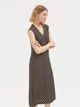 Load image into Gallery viewer, Nice Things Bees print bias cut midi dress Navy