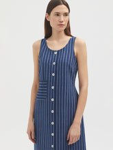Load image into Gallery viewer, Nice Things Striped indigo dress Blue
