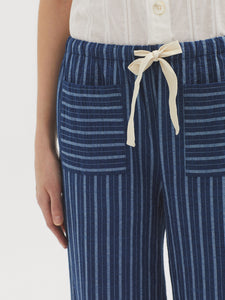 Nice Things Striped Indigo trousers Blue