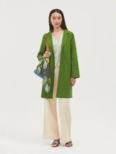 Load image into Gallery viewer, Nice Things Chambray longline jacket Grass Green
