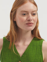 Load image into Gallery viewer, Nice Things Chambray waistcoat Grass Green