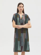 Load image into Gallery viewer, Nice Things Striped patch print tunic dress Navy
