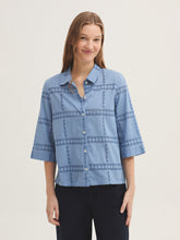 Load image into Gallery viewer, Nice Things Swiss embroidered blouse Intense Blue - CW CW