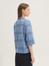 Load image into Gallery viewer, Nice Things Swiss embroidered blouse Intense Blue - CW CW