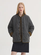 Load image into Gallery viewer, Nice Things Reversible quilted jacket Olive Anthracite