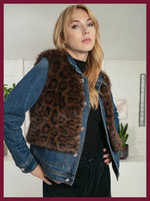 Load image into Gallery viewer, Nooki Edelweiss faux fur gilet Chocolate Leopard