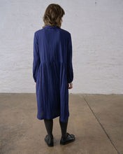 Load image into Gallery viewer, Bibico Bea textured dress Blue stripe