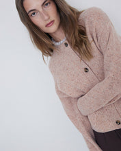 Load image into Gallery viewer, Yerse Nep yarn patch pocket textured cardigan Rosa