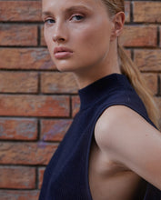 Load image into Gallery viewer, Yerse Tie side knitted tank Dark Navy