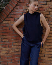 Load image into Gallery viewer, Yerse Tie side knitted tank Dark Navy