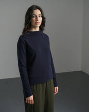 Load image into Gallery viewer, Bibico Aria roll neck merino lambswool jumper Navy