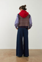 Load image into Gallery viewer, Orfeo Aliena patterned knit waistcoat Navy