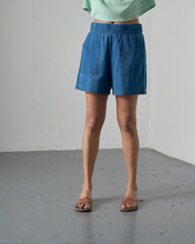 Load image into Gallery viewer, Bibico Petra textured denim day shorts Indigo - CW CW