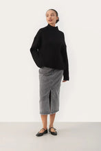 Load image into Gallery viewer, Part Two Angeline chunky rib cotton funnel neck jumper Black
