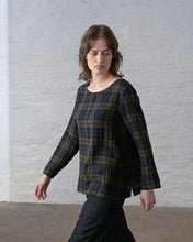 Load image into Gallery viewer, Bibico Liz big check blouse Ink Olive