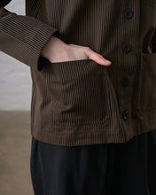 Load image into Gallery viewer, Bibico Marcia relaxed pinstripe jacket Cocoa Stripe