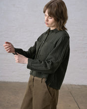 Load image into Gallery viewer, Bibico Ada textured micro check shirt Green