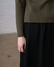 Load image into Gallery viewer, Bibico Aria Merino Wool rolled collar knit jumper Peat Green