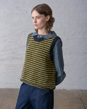 Load image into Gallery viewer, Bbico Heather handknit striped tank Navy Lichen