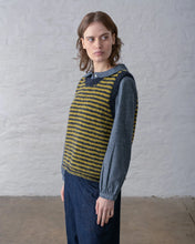 Load image into Gallery viewer, Bbico Heather handknit striped tank Navy Lichen