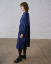 Load image into Gallery viewer, Bibico Bea textured dress Blue stripe