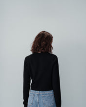 Load image into Gallery viewer, Grace & Mila Nabel metal button classic cardigan Noir