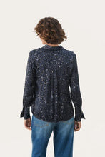 Load image into Gallery viewer, Part Two Maica shirt Dark Navy Leopard
