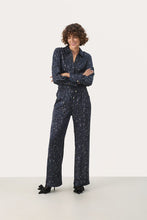 Load image into Gallery viewer, Part Two Maj printed trouser Dark Navy Leopard