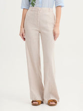 Load image into Gallery viewer, Nice things Pinstripe linen blend trouser Ecru - CW CW