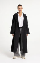 Load image into Gallery viewer, YAYA Long wool blend oversized coat Hole Black Melange