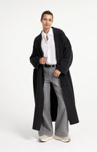 Load image into Gallery viewer, YAYA Long wool blend oversized coat Hole Black Melange