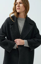 Load image into Gallery viewer, YAYA Long wool blend oversized coat Hole Black Melange