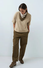 Load image into Gallery viewer, YA YA Fine knit oversized top with half sleeves Beige Melange