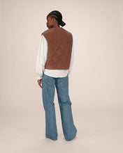 Load image into Gallery viewer, Grace & Mila Seth reversible corduroy waistcoat Chociolate