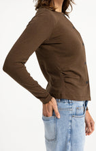 Load image into Gallery viewer, YAYA jersey cardigan with double button closure Teak Brown Melange