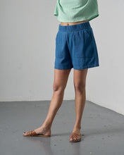 Load image into Gallery viewer, Bibico Petra textured denim day shorts Indigo - CW CW