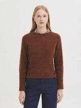 Load image into Gallery viewer, Nice Things Button detail short jumper Intense Camel